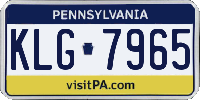 PA license plate KLG7965
