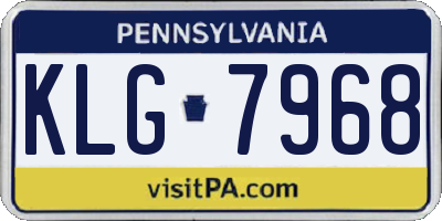 PA license plate KLG7968