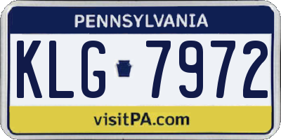 PA license plate KLG7972