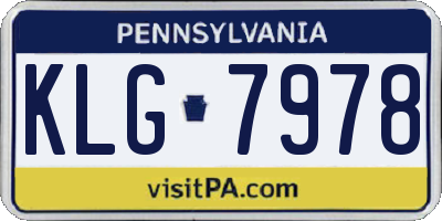 PA license plate KLG7978