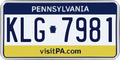 PA license plate KLG7981