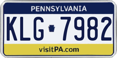 PA license plate KLG7982