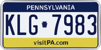 PA license plate KLG7983