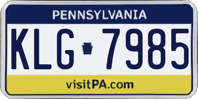 PA license plate KLG7985