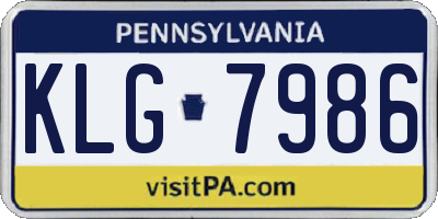 PA license plate KLG7986