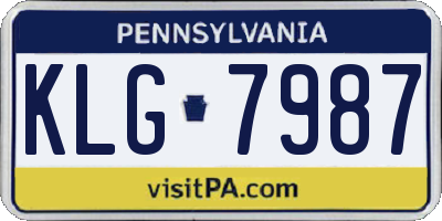 PA license plate KLG7987