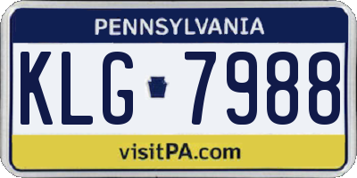 PA license plate KLG7988