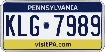 PA license plate KLG7989