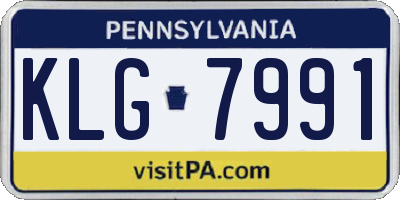 PA license plate KLG7991