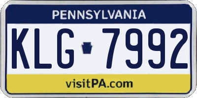 PA license plate KLG7992