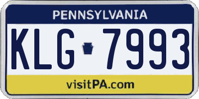 PA license plate KLG7993