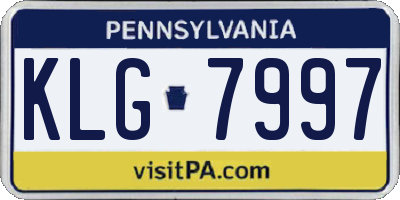 PA license plate KLG7997