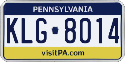 PA license plate KLG8014