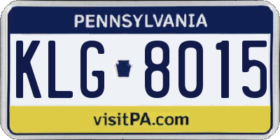 PA license plate KLG8015