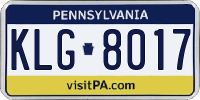 PA license plate KLG8017