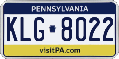 PA license plate KLG8022