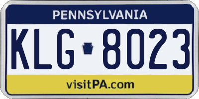 PA license plate KLG8023