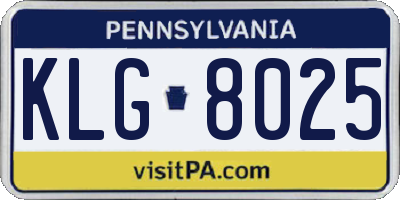 PA license plate KLG8025
