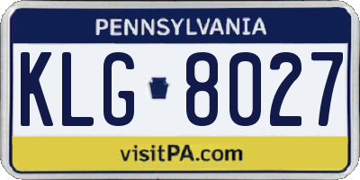 PA license plate KLG8027