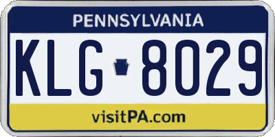 PA license plate KLG8029