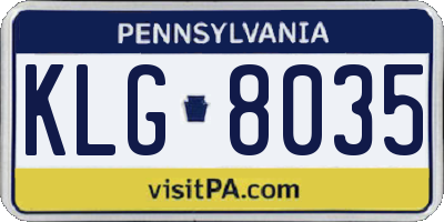 PA license plate KLG8035