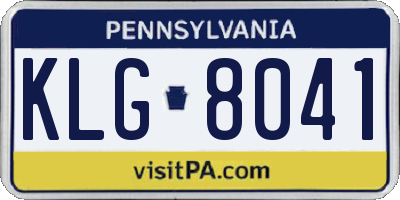 PA license plate KLG8041