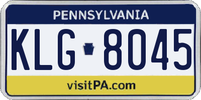 PA license plate KLG8045