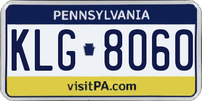 PA license plate KLG8060