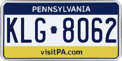 PA license plate KLG8062
