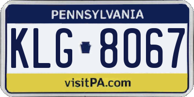 PA license plate KLG8067