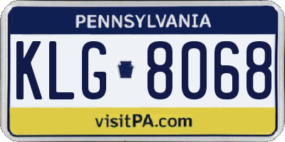 PA license plate KLG8068