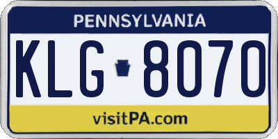 PA license plate KLG8070
