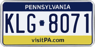 PA license plate KLG8071