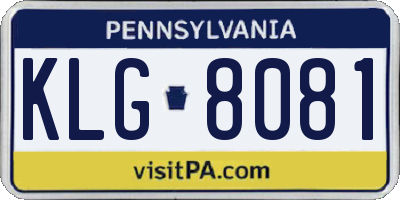 PA license plate KLG8081