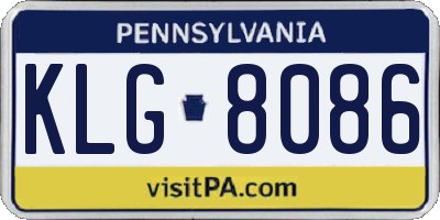 PA license plate KLG8086