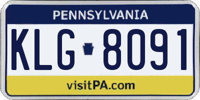 PA license plate KLG8091