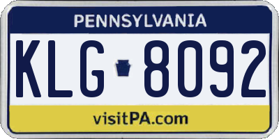 PA license plate KLG8092