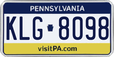 PA license plate KLG8098