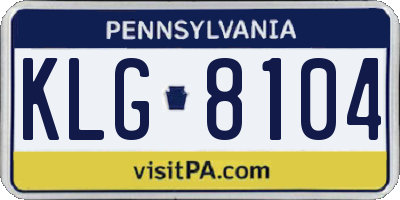 PA license plate KLG8104