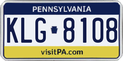 PA license plate KLG8108