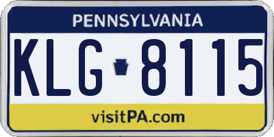 PA license plate KLG8115