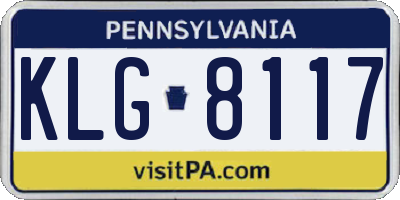 PA license plate KLG8117