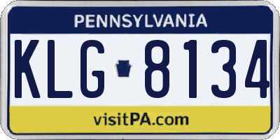 PA license plate KLG8134