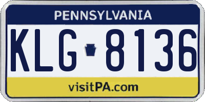 PA license plate KLG8136