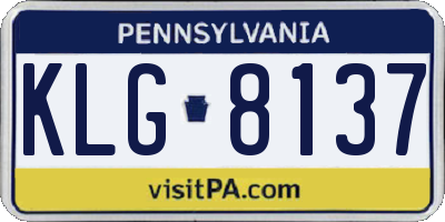 PA license plate KLG8137
