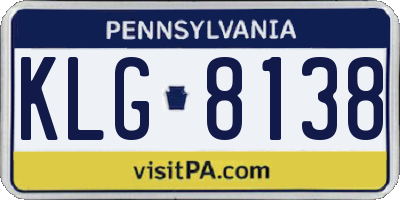 PA license plate KLG8138