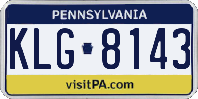 PA license plate KLG8143
