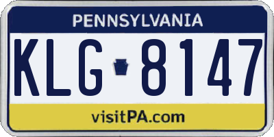 PA license plate KLG8147