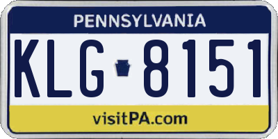 PA license plate KLG8151