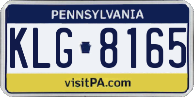 PA license plate KLG8165